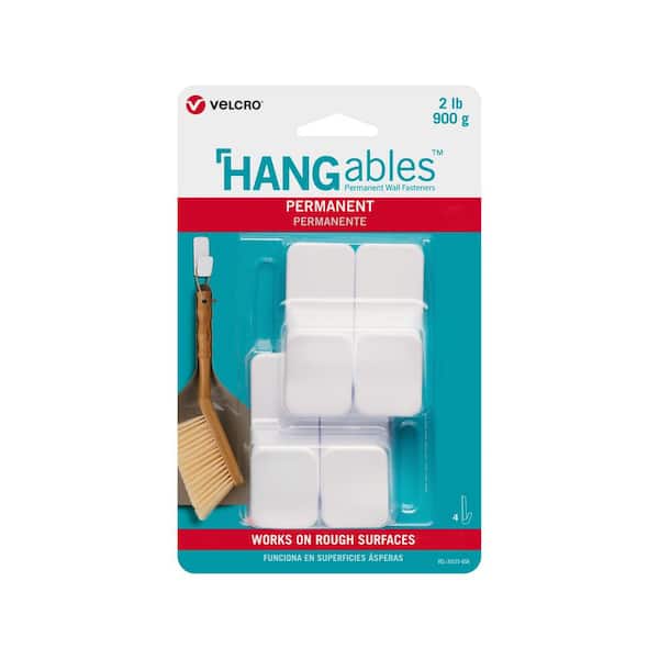 VELCRO HANGables Permanent Small Hook in White (4-Count)