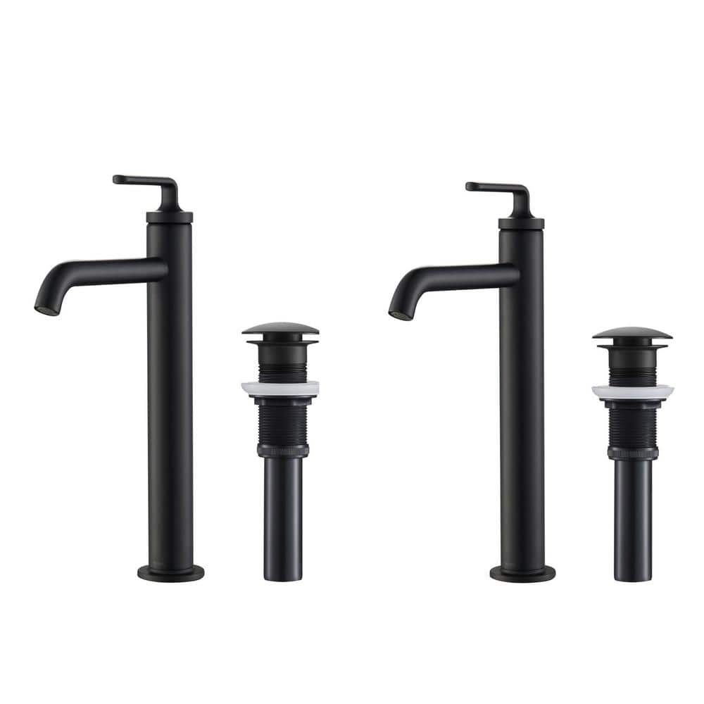 Matte Black Single Handle Vessel Sink Bathroom Faucet