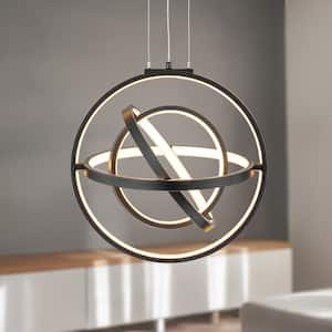 Carlos 4-Light Black Modern/Contemporary Orbit Globe LED Hanging Pendant Light