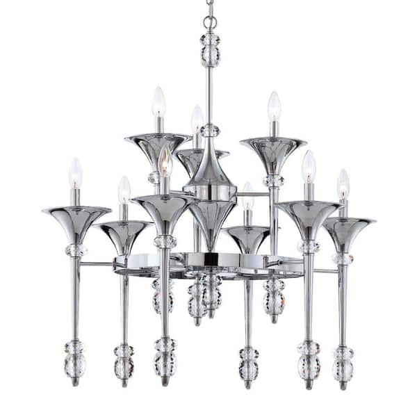 Eurofase Cannello Collection 9-Light Chrome Chandelier