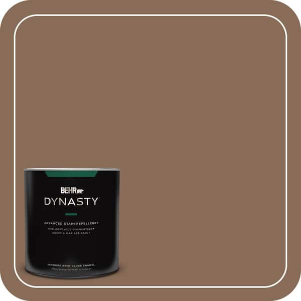 1 qt. #BNC-34 Spiced Latte Semi-Gloss Enamel Interior Stain-Blocking Paint and Primer