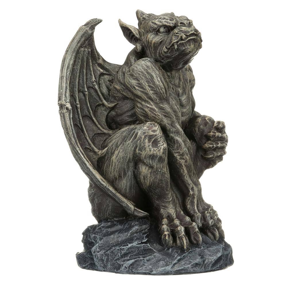 Silas Medium Gray Resin Gothic Gargoyle Sentry Statue
