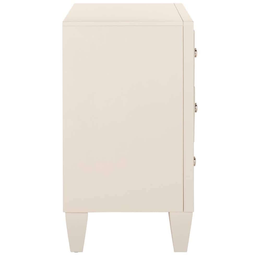 Gray Mirrored 3-Drawer Transitional Chest