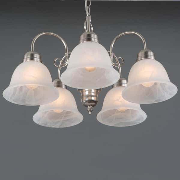 Yosemite Home Decor SH3007-5P-RLSS Lyell Forks Family 5-Light Satin Steel Pendant with Rich Lime Shade 