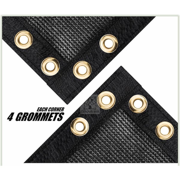 6 ft. x 50 ft. Black Privacy Fence Screen HDPE Mesh Windscreen with Reinforced Grommets for Garden Fence (Custom Size)