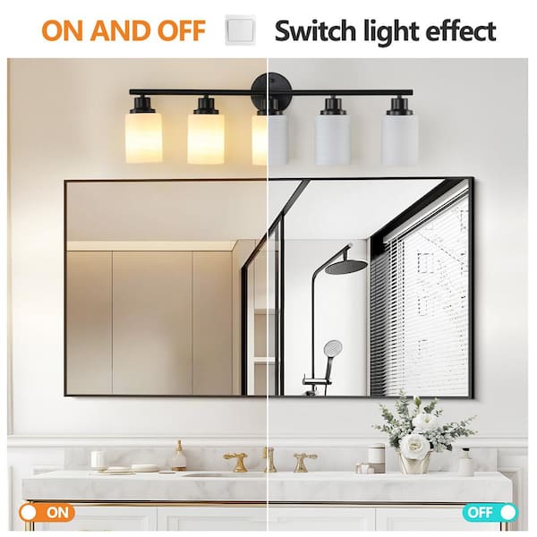 31.5 in. W 5-Light Black Vanity Light Modern Wall Sconce for Bedroom, Bathroom, Dressing Room, E26, No Bulbs Include