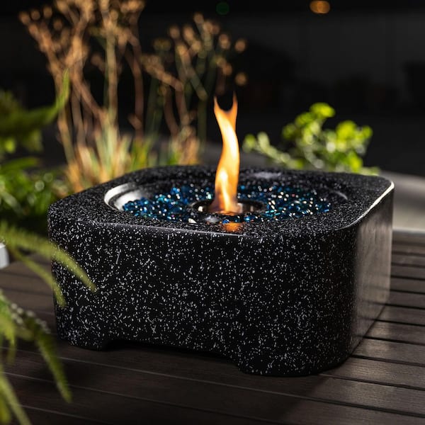 Black Square Concrete Outdoor Ethanol Fire Pit
