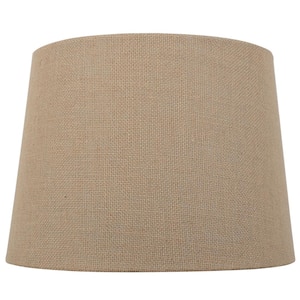 Mix and Match 14 in. Dia x 10 in. H Burlap Round Table Lamp Shade