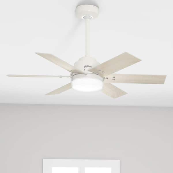 Pacer 44 in. Indoor Fresh White Ceiling Fan with Light Kit and Remote