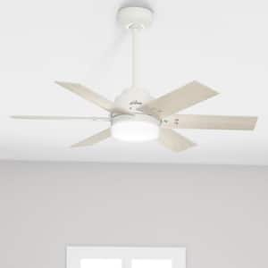 Pacer 44 in. Indoor Fresh White Ceiling Fan with Light Kit and Remote