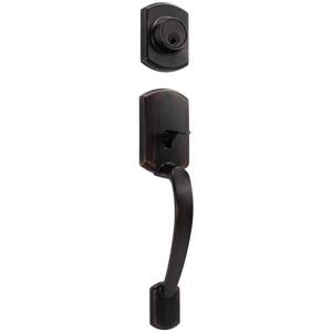 Katana Grade 2 Tuscany Bronze Single Cylinder Entry Door Handleset with Aubryn Knob