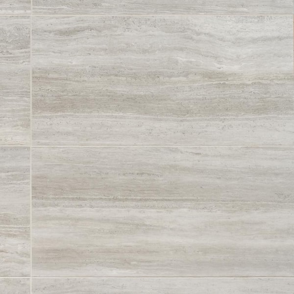 Ivy Hill Tile Atlanta Grigio 11.72 in. x 23.69 in. Matte Travertine Look Porcelain Floor and Wall Tile (15.5 sq. ft./Case)