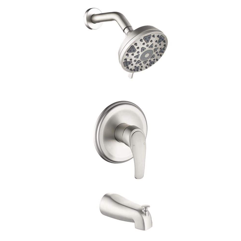 Single Handle 6-Spray Pattern 5 in Tub and Shower Faucet Faucet 2.5 GPM in Brushed Nickel Valve Included price history on PriceWatchPro