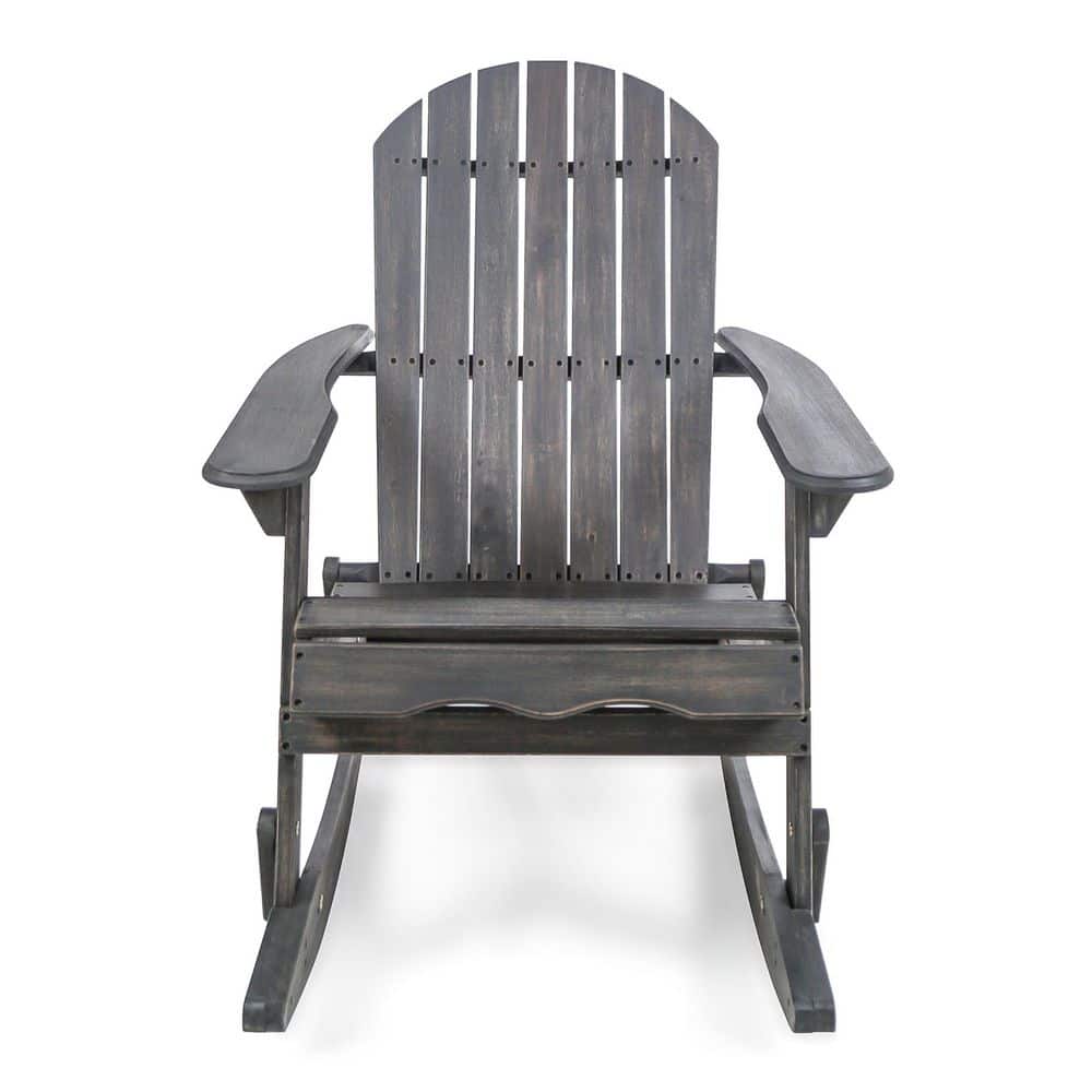 Dark Grey Acacia Wood Adirondack Rocking Chair for Patio and Backyard Durable Construction price history on PriceWatchPro