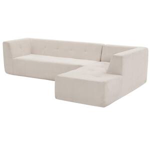 110.2 in. 2-Piece Chenille Upholstered L-Shaped Sectional Sofa in. Beige