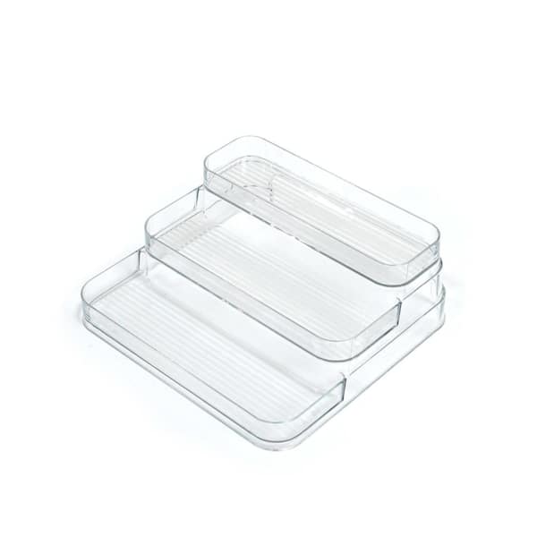 3-Tier Clear Acrylic Spice Rack Organizer for Cabinet or Countertop 10.5 in. W x 9.5 in. D x 4.25 in. H