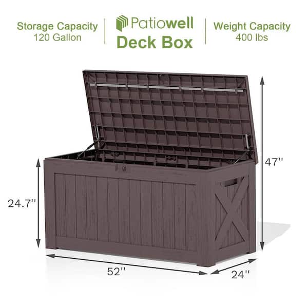 Patiowell 120 Heavy-Duty Outdoor Storage Plastic Resin Deck