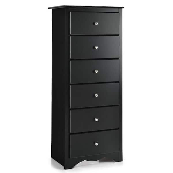 Bunpeony 23.5 in. W x 16 in. D x 53.5 in. H Black Linen Cabinet 6-Drawers  Chest Dresser Clothes Storage Bedroom FurnitureCabinet ZMCT193-B - The Home  Depot