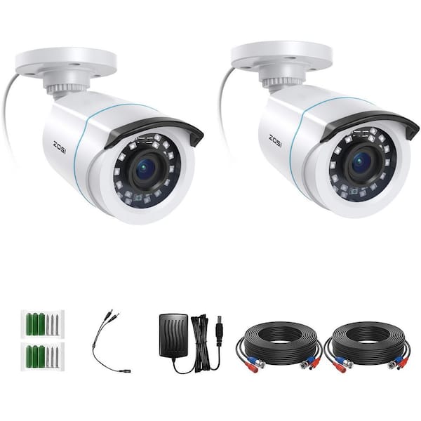 1080P Full HD Outdoor Plug-in Home Security Camera Only Compatible with 1080P/5MP/4K HD-TVI TVI Analog DVR (2-Pack)