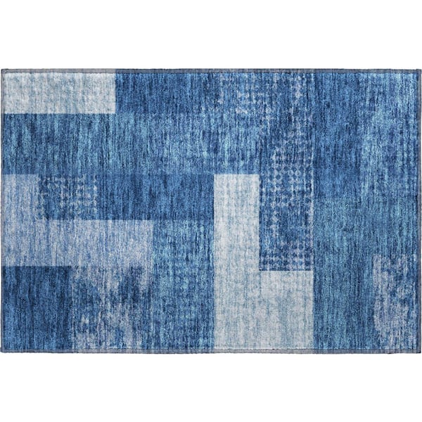 Addison Rugs Mayfield Premium Machine Washable Abstract AMF941 Navy 2 ft. x 3 ft. Area Rug