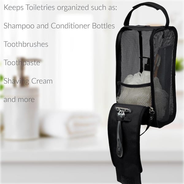 Black Hanging Divided Housekeeping Accessory Bag