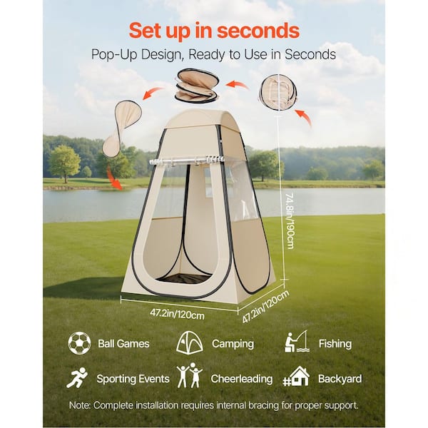 VEVOR Pop Up Sports Tent, 47 x 47 in. Clear Bubble Tent for 1