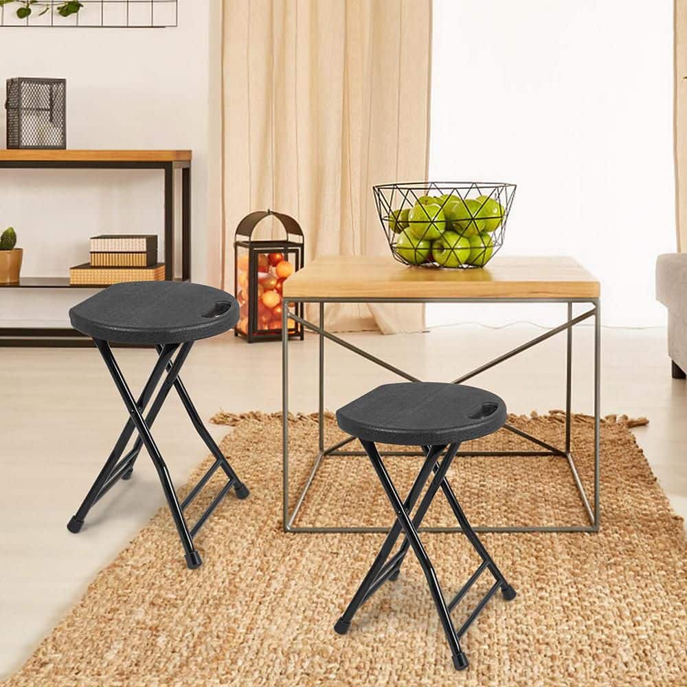 SenQWFa Plastic Folding Garden Stool with Handle Non-Slip Feet 600