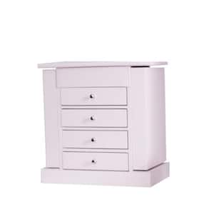 Layla Blush Jewelry Armoire 12.5 in. H x 12 in. W x 7 in. D with 4 Drawers