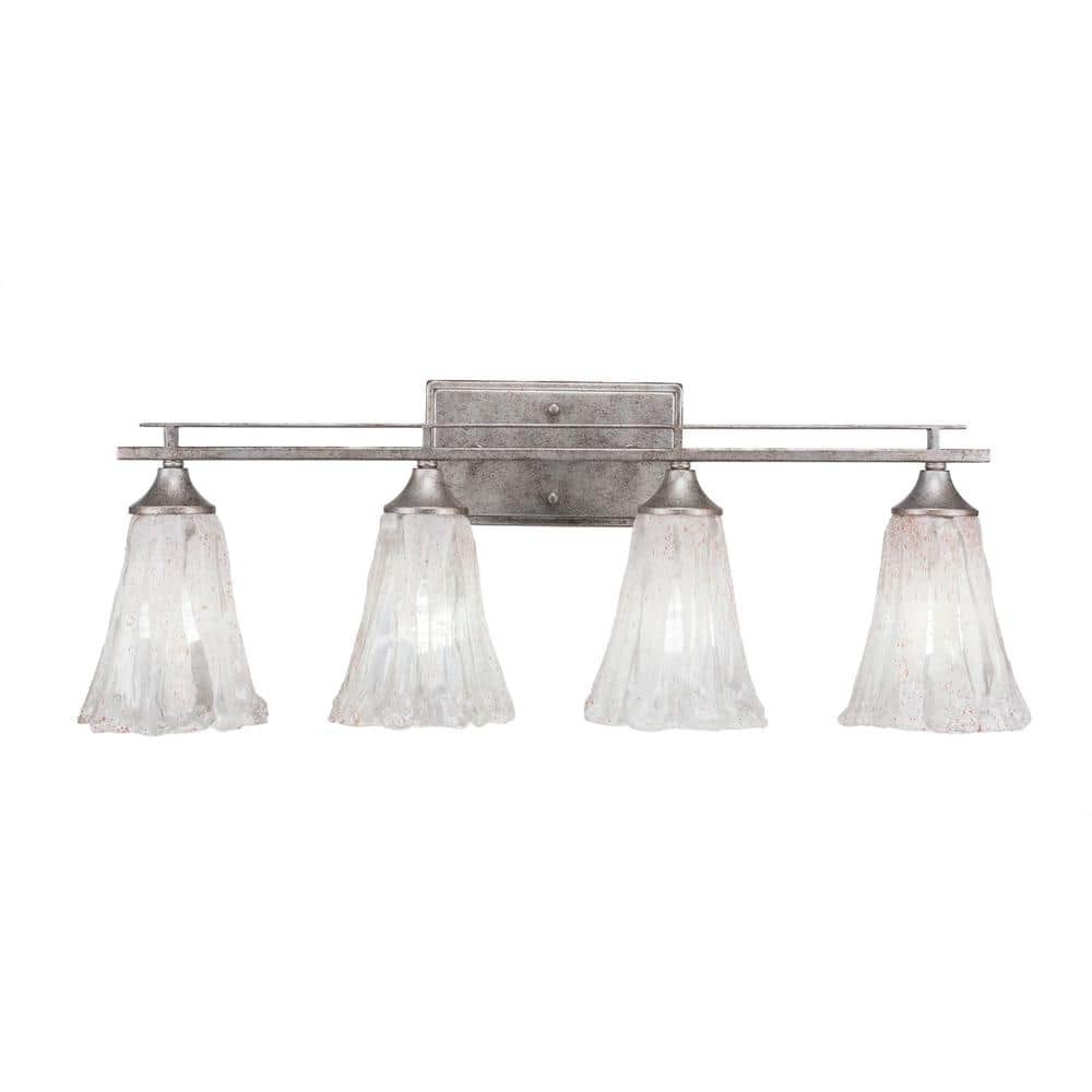 Ontario 28 in. 4-Light Aged Silver Vanity Light