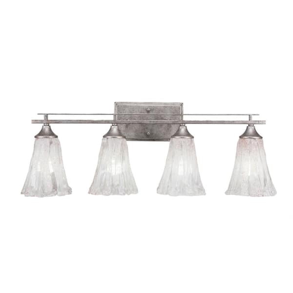 Unbranded Ontario 28 in. 4-Light Aged Silver Vanity Light