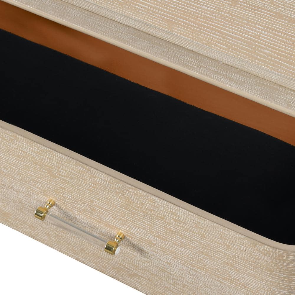 Natural Oak 5-Drawer Chest with Acrylic Handles