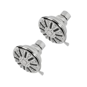 3-Spray Patterns 3.5 in. Single Wall Mount Fixed Shower Head in Chrome (2-Pack)