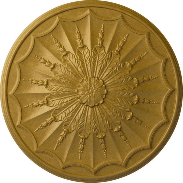 Ekena Millwork 27-1/8 in. x 2-5/8 in. Artis Urethane Ceiling Medallion, Pharaohs Gold