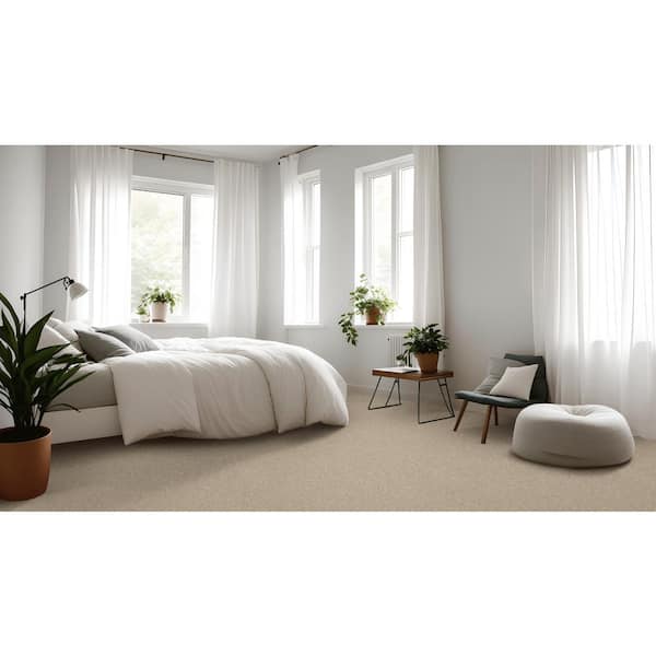 Vacation Chantilly Lace Beige 42 oz. SD High Performance Polyester Texture Carpet - Installation Required