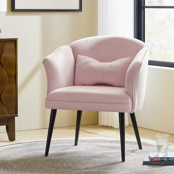 JAYDEN CREATION Richard Pink 26.5 in. W Wingback Chair Modern Accent Chair with Metal Legs