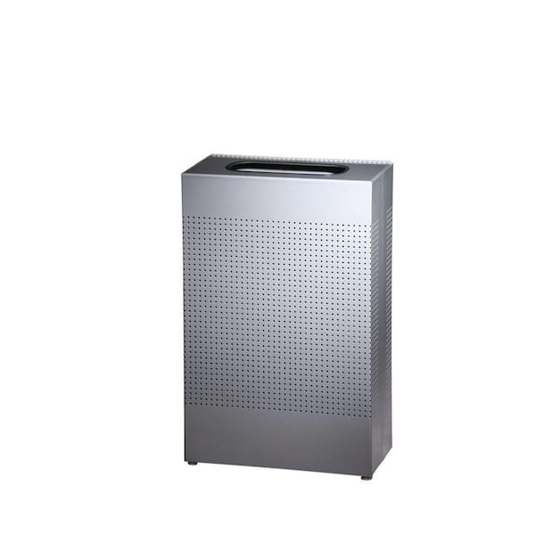 Rubbermaid Commercial Products 13 Gal. Silhouette Silver Metallis Rectangular Waste Receptacle