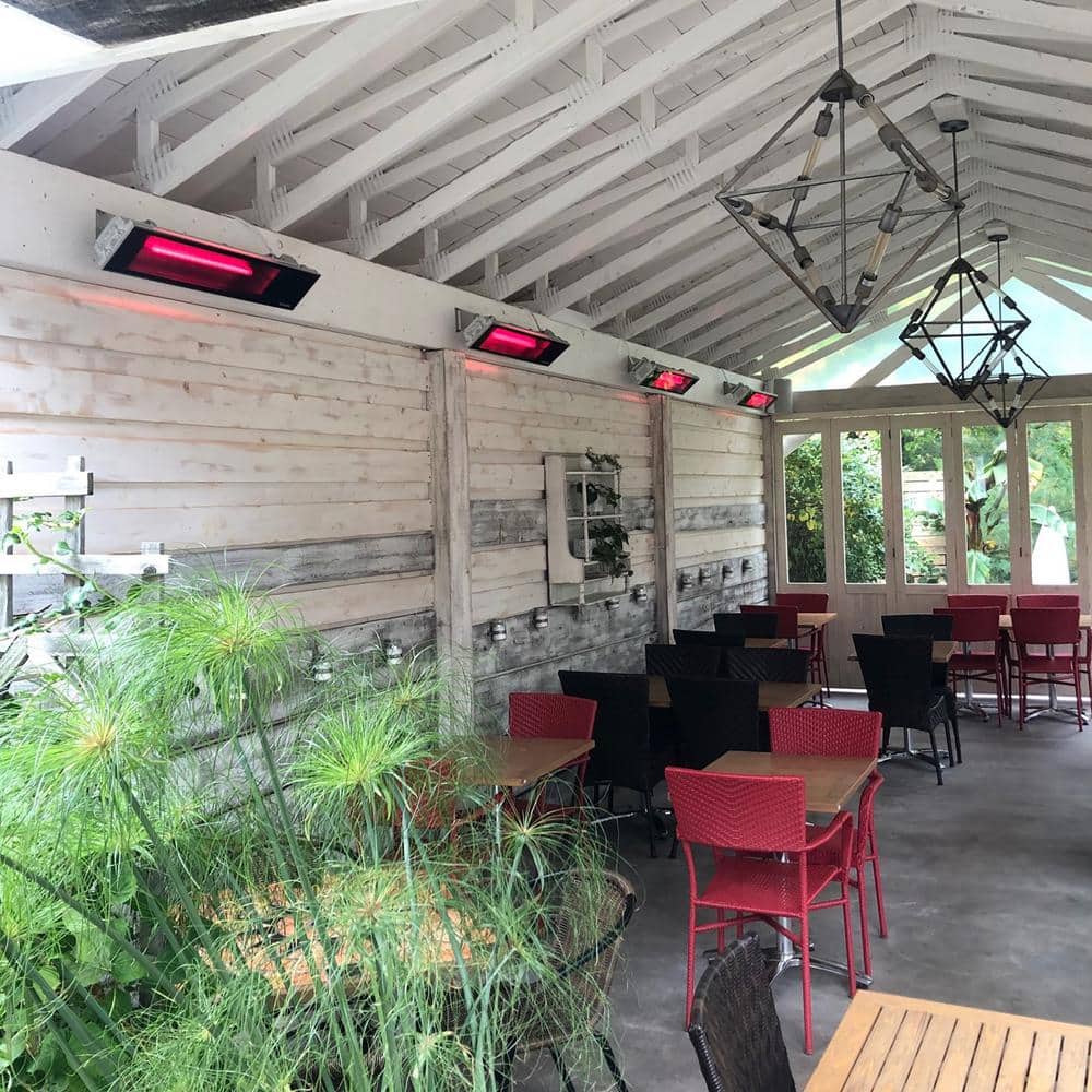 Black 40-Inch Infrared Patio Heater with Ceramic Glass