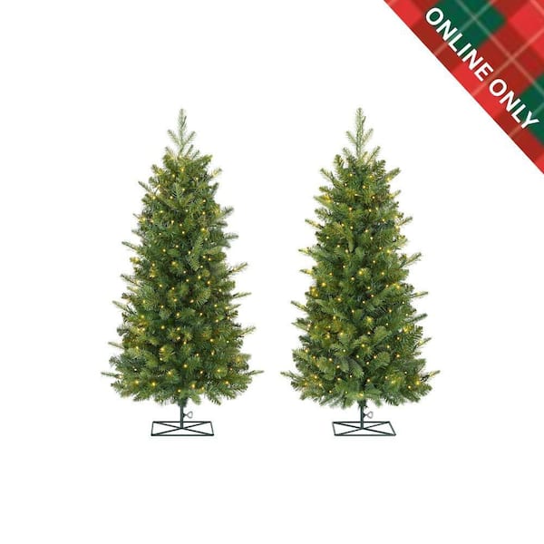 3 ft SMART Grand Duchess Balsam Fir LED Pre-Lit Trees - Set of 2