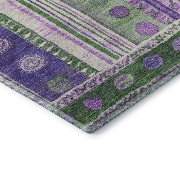 Mayfield Premium Machine Washable Abstract AMF1963 Green 3 ft. x 4 ft. Area Rug