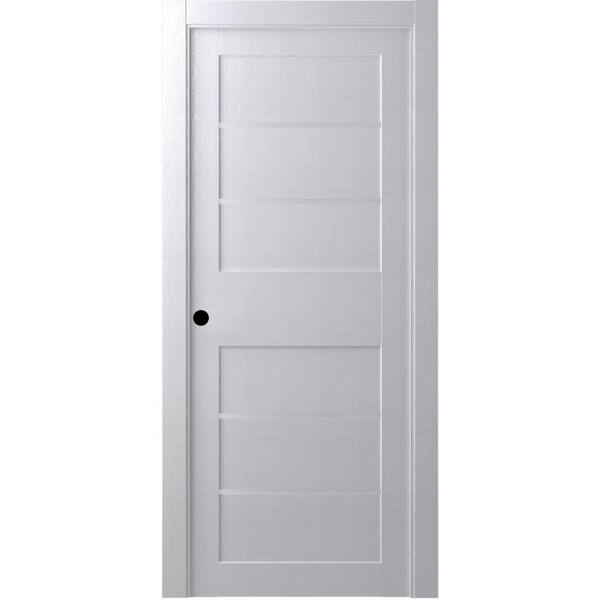 Belldinni 32 in. x 80 in. Liah Bianco Noble Right-Hand Solid Core Composite 4-Lite Frosted Glass Single Prehung Interior Door