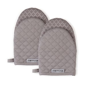 Asteroid Silicone Grip Grey Mini Oven Mitt Set (2-Pack)