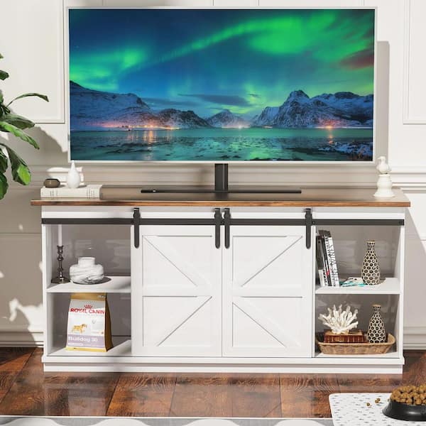 FUFU&GAGA TV Cabinet Stand Modern/Contemporary White Tv Cabinet Integrated  Tv Mount (Accommodates TVs up to 70-in) in the TV Stands department at