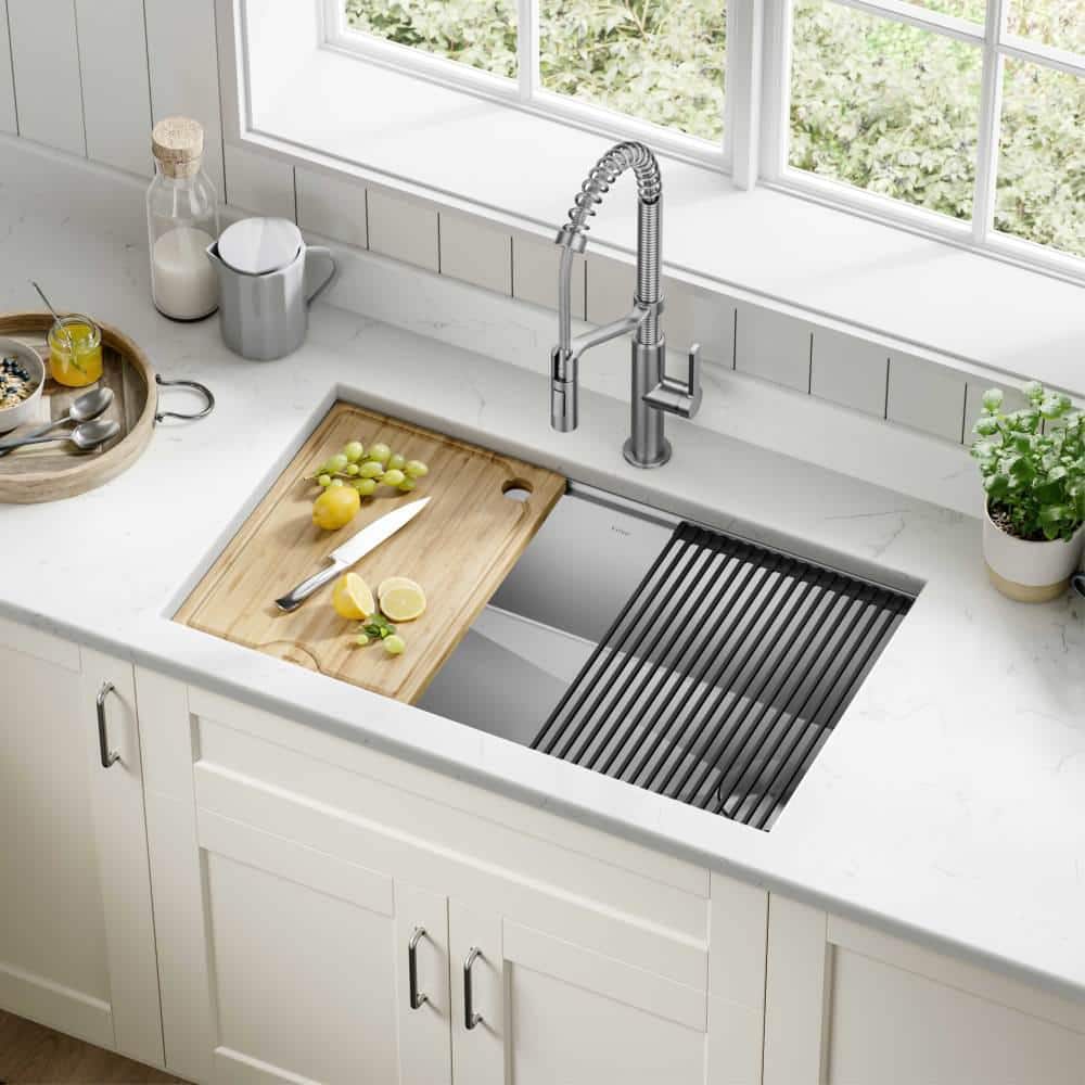 Kore 32-Inch Stainless Steel Undermount Workstation Kitchen Sink with Accessories