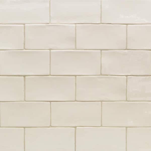 Catalina Vanilla 3 in. x .31 in. Ceramic Wall Tile Sample