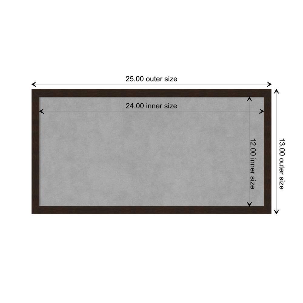 Carlisle Espresso Narrow Framed Silver Magnetic Memo Board