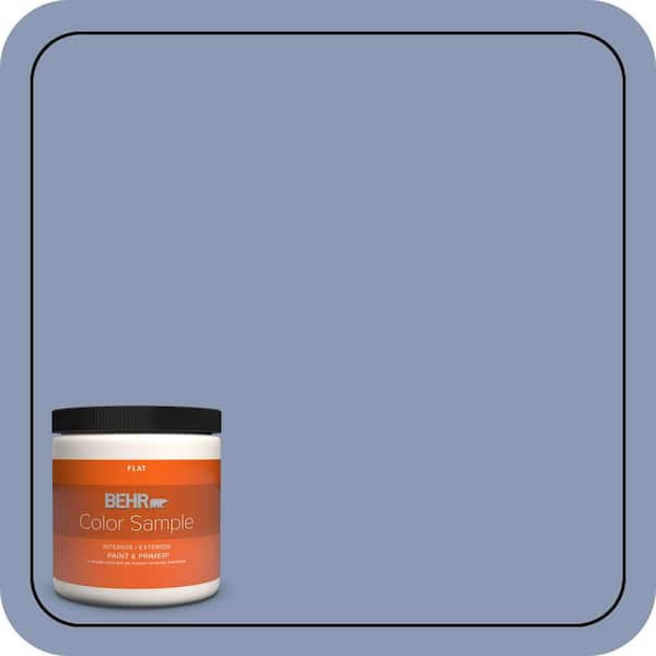 BEHR PREMIUM PLUS 8 oz. #600F-5 Blueberry Buckle Flat Interior/Exterior Paint & Primer Color Sample