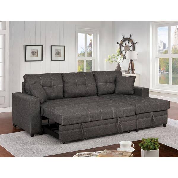  89 Upholstery Sleeper Sectional Sofa with Storage