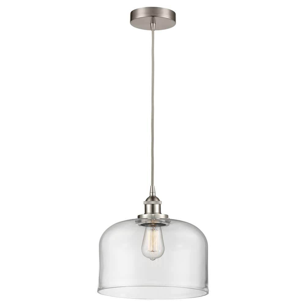 Bell 60-Watt 1-Light Brushed Satin Nickel Standard Mini Pendant Light with Clear Glass Shade, No Bulbs Included price history on PriceWatchPro