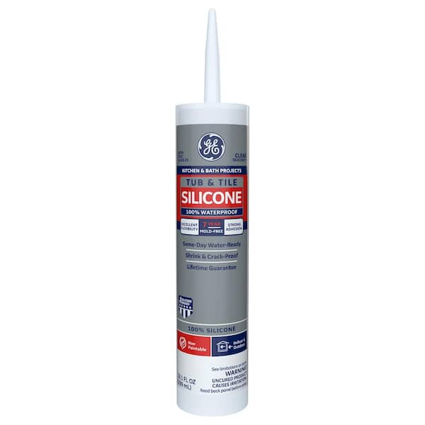 Tub and Tile Silicone 1 Caulk 10.1 oz Kitchen and Bath Sealant Clear