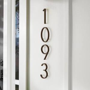 5 in. Wood Grain Zinc Alloy Floating House Number 0